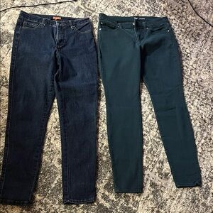 3. X Modcloth Dark Blue and Teal Skinny Jeans and gray